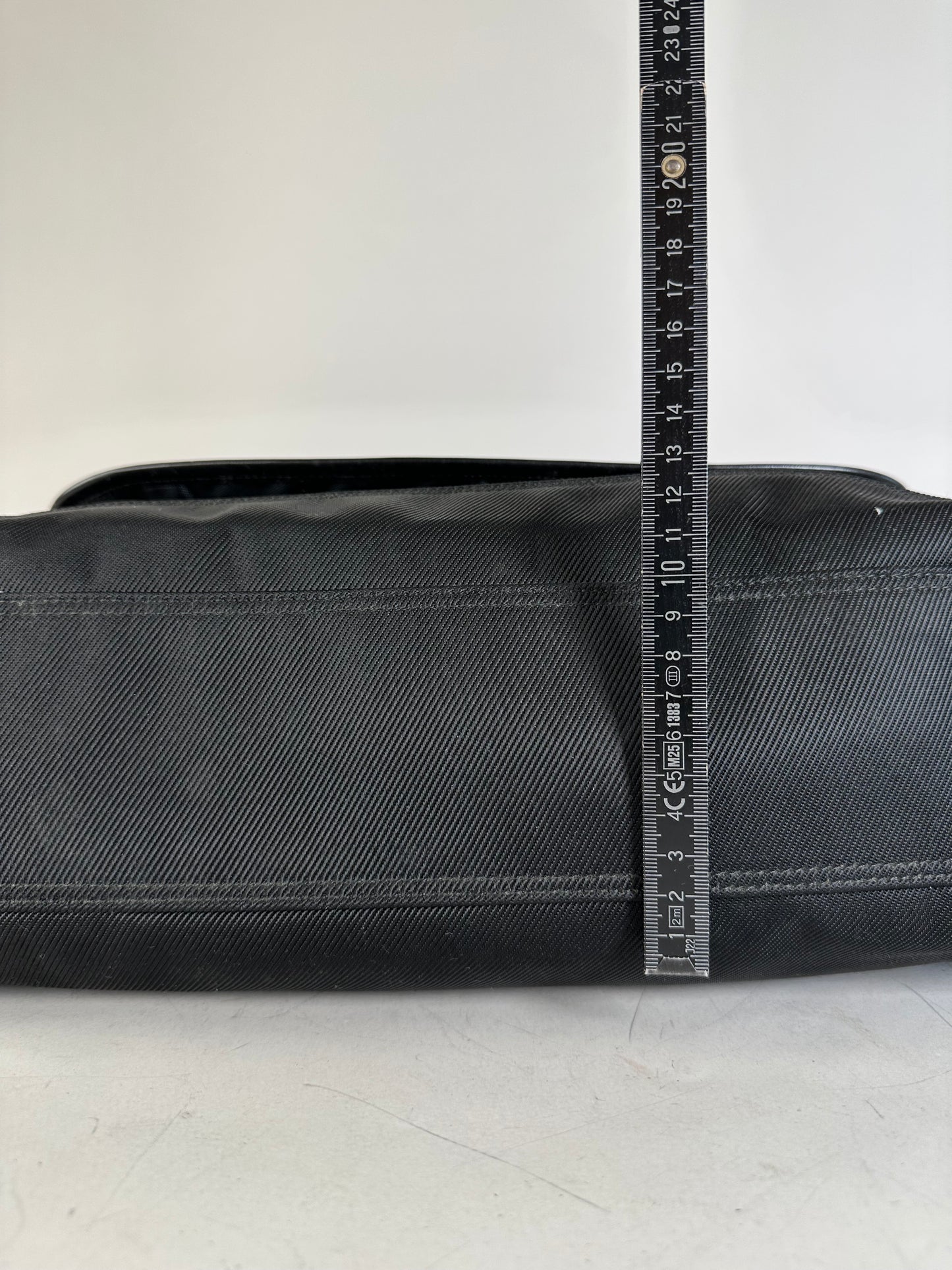 Vintage Burberry Nylon Shoulder Bag Black Silver