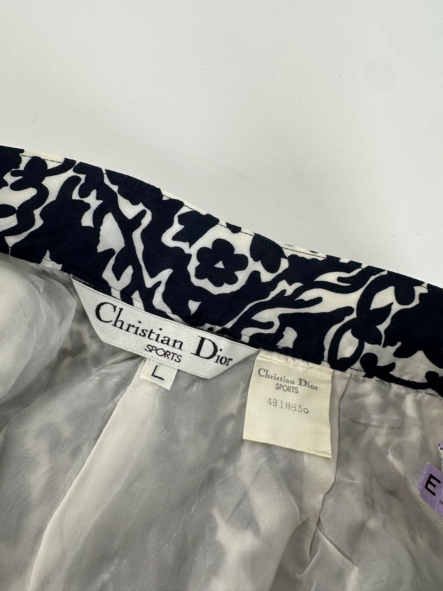 Vintage Dior Abstract Shorts Black White M