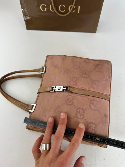 Vintage Gucci GG Canvas Handbag Pink