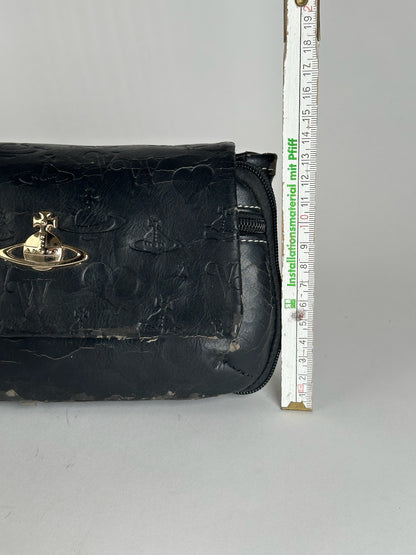 Sac vintage en cuir noir Vivienne Westwood