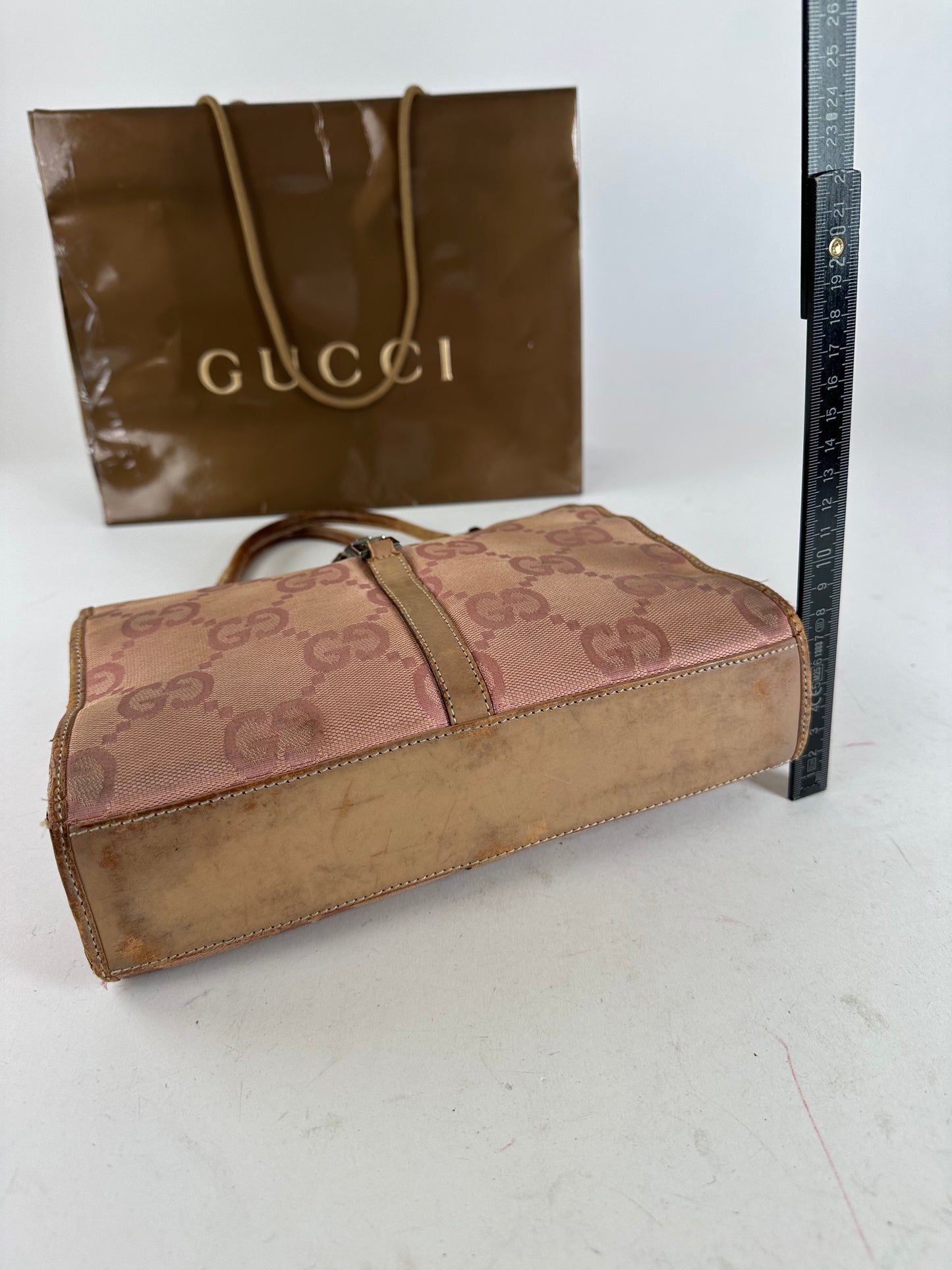 Vintage Gucci GG Canvas Handbag Pink