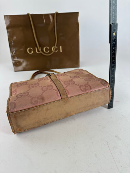 Vintage Gucci GG Canvas Handbag Pink