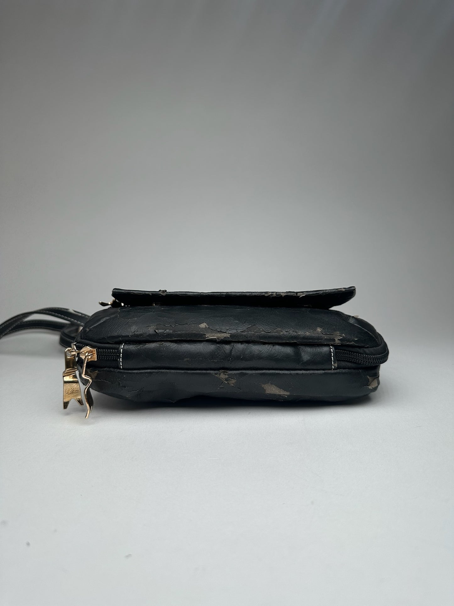 Sac vintage en cuir noir Vivienne Westwood