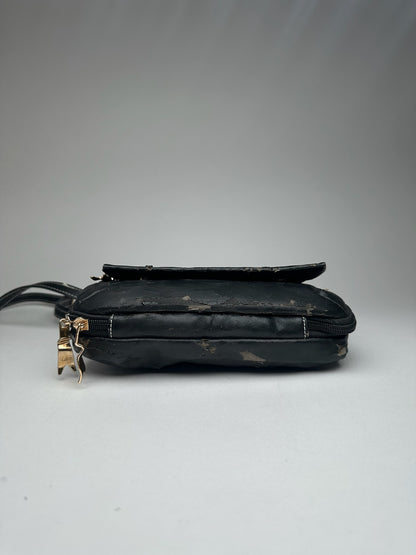 Sac vintage en cuir noir Vivienne Westwood