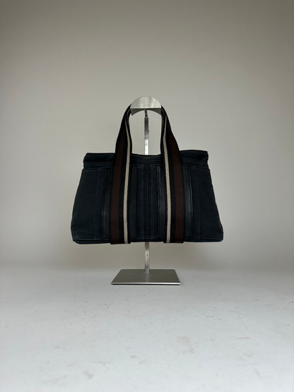 Vintage Hermès Canvas Tote Navy Blue