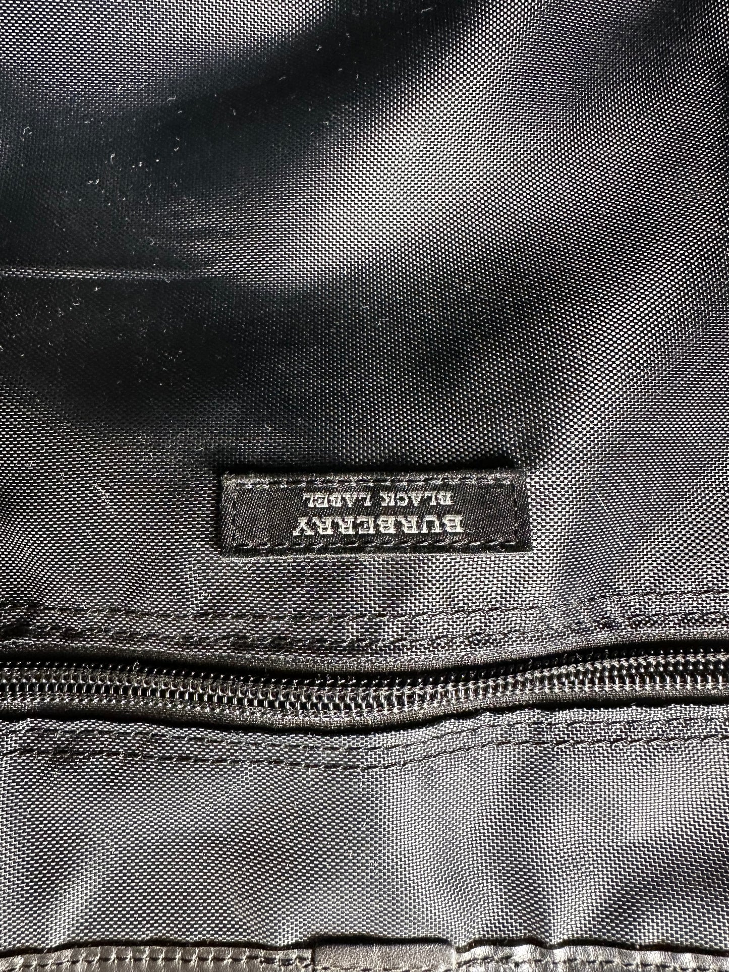 Vintage Burberry Nylon Shoulder Bag Black Silver