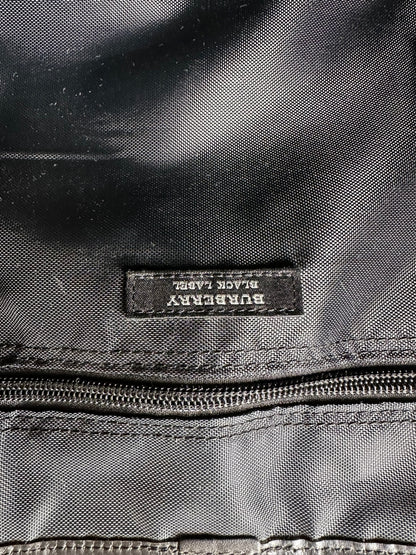 Vintage Burberry Nylon Shoulder Bag Black Silver