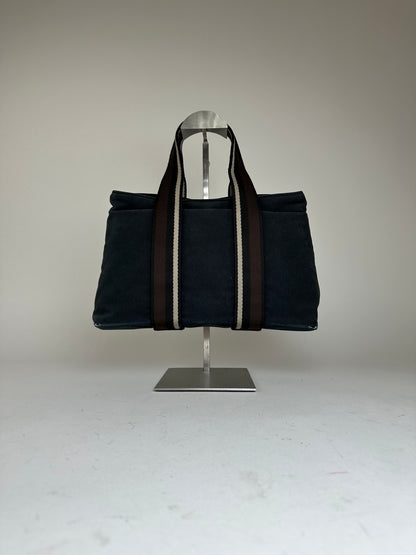 Vintage Hermès Canvas Tote Navy Blue