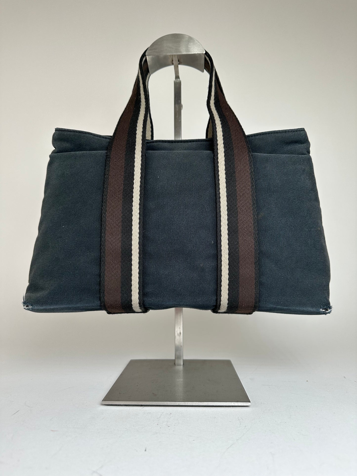 Vintage Hermès Canvas Tote Navy Blue
