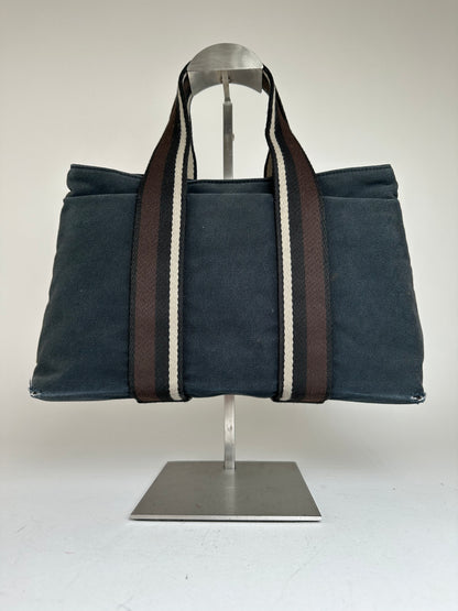 Vintage Hermès Canvas Tote Navy Blue
