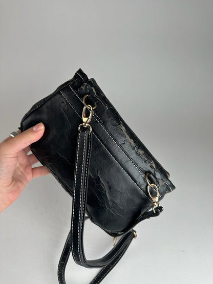 Sac vintage en cuir noir Vivienne Westwood