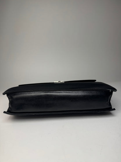 Vintage Gucci Polyester Leather Briefcase Black