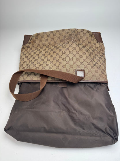 Vintage Gucci Monogram Handbag Beige Brown