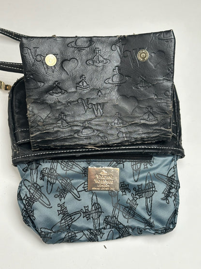 Sac vintage en cuir noir Vivienne Westwood