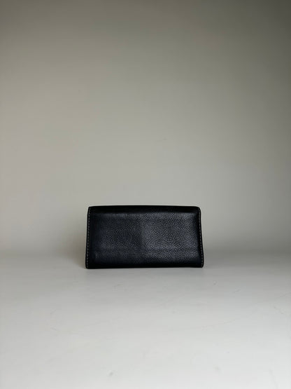 Vintage Chloe Pebbled Leather Wallet Black Gold