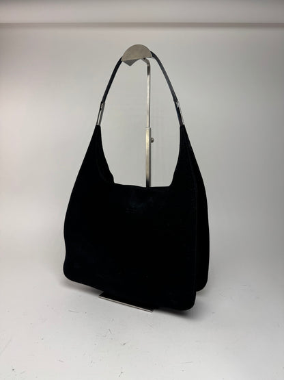 Sac à main vintage Gucci en cuir suédé noir