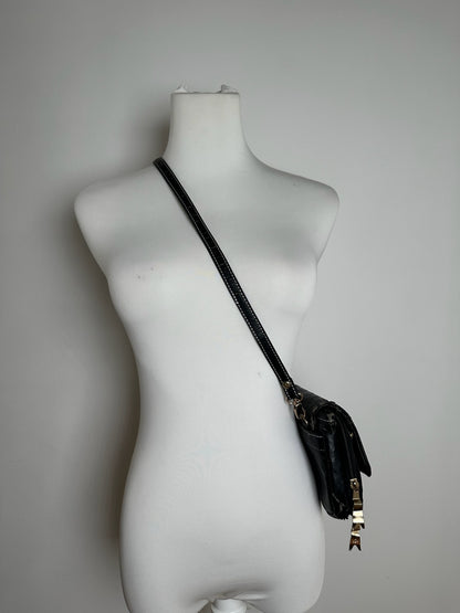 Sac vintage en cuir noir Vivienne Westwood