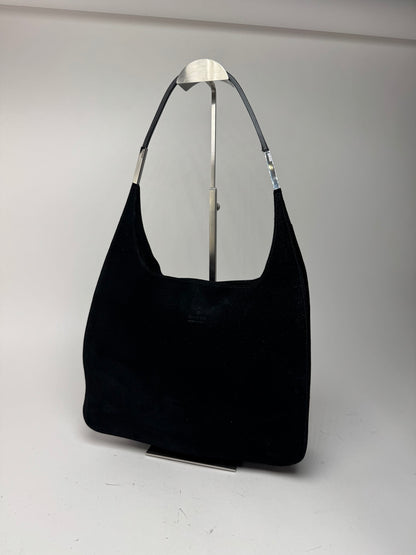 Sac à main vintage Gucci en cuir suédé noir