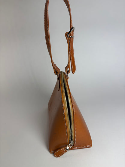 Vintage Courrèges Structured Leather Top-Handle Bag Late 1990s Tan