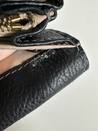 Vintage Chloe Pebbled Leather Wallet Black Gold