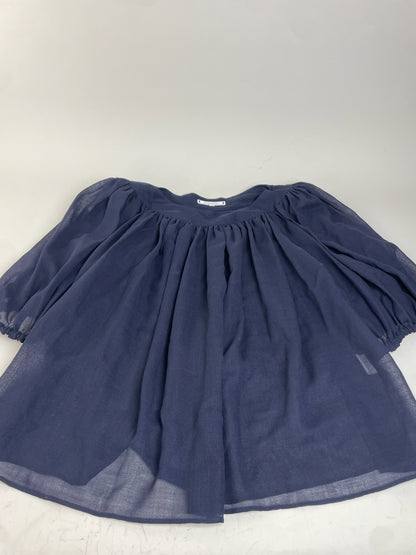 Vintage Yves Saint Laurent Wool Nylon Blouse Navy M