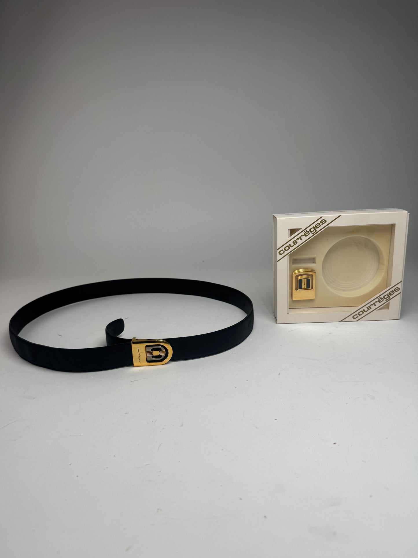 Vintage Courreges  Leather Belt Set new
