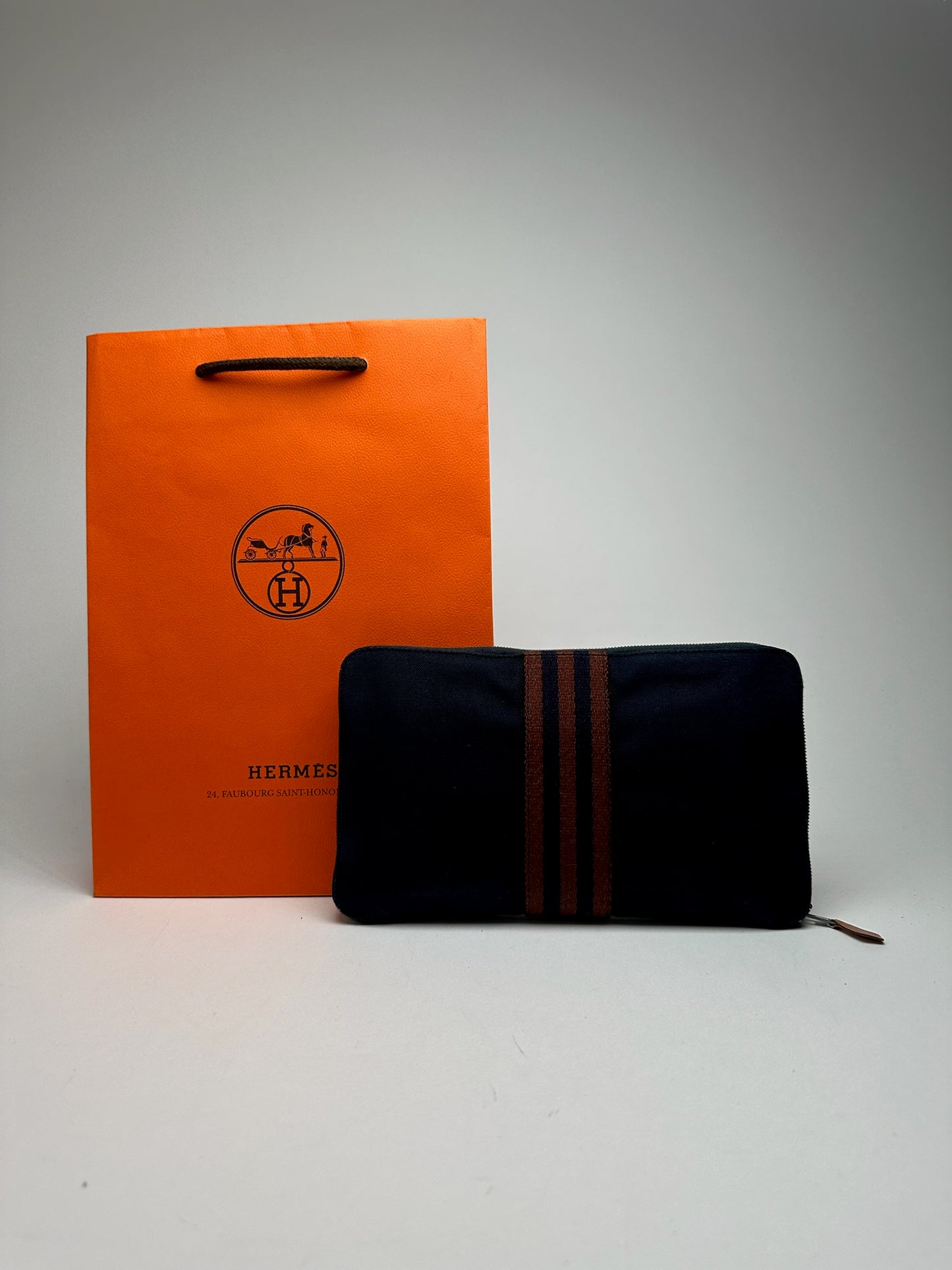 Vintage Hermes Canvas Wallet Navy