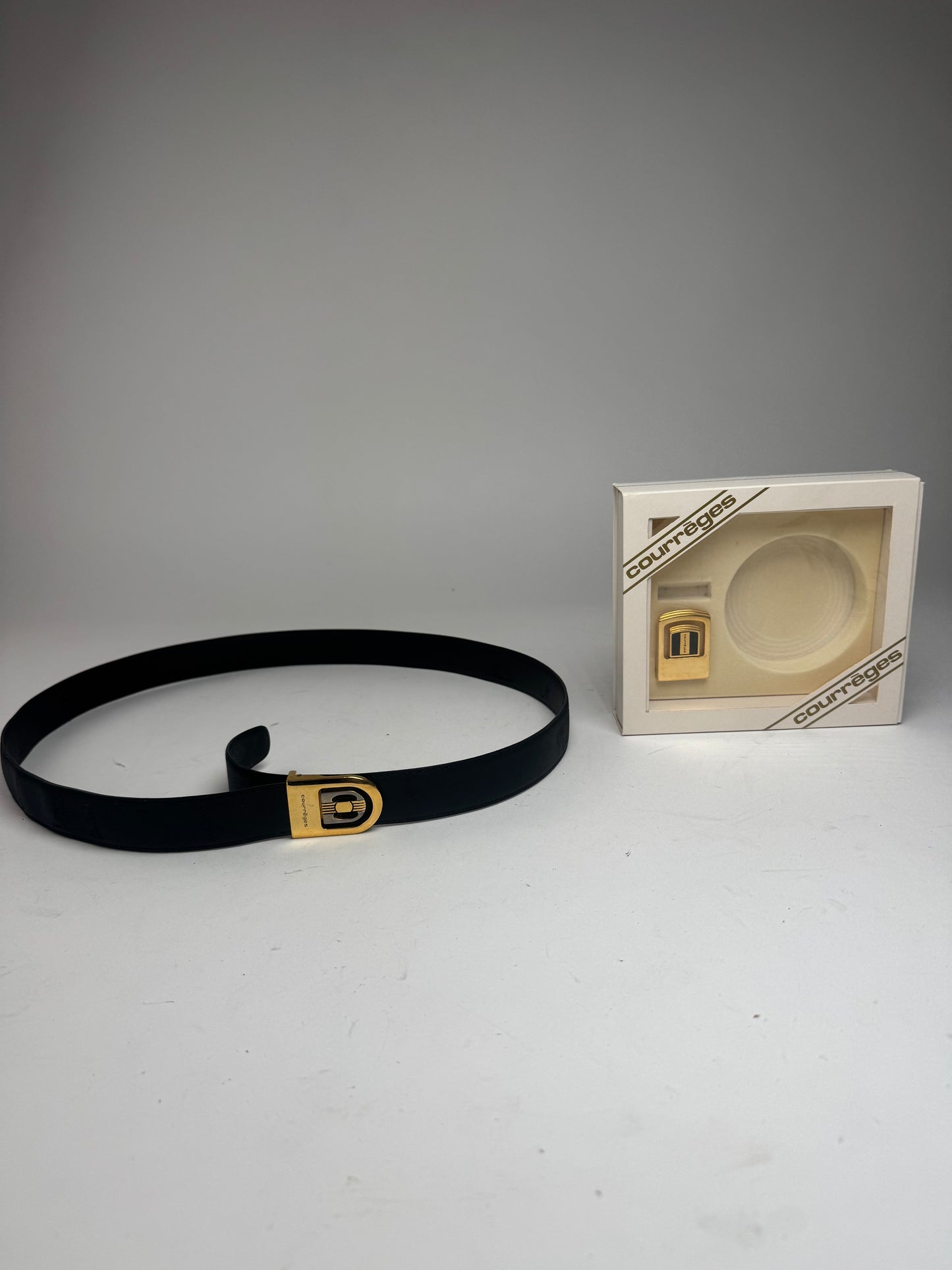 Vintage Courreges  Leather Belt Set new