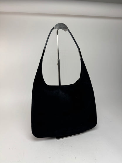 Sac à main vintage Gucci en cuir suédé noir