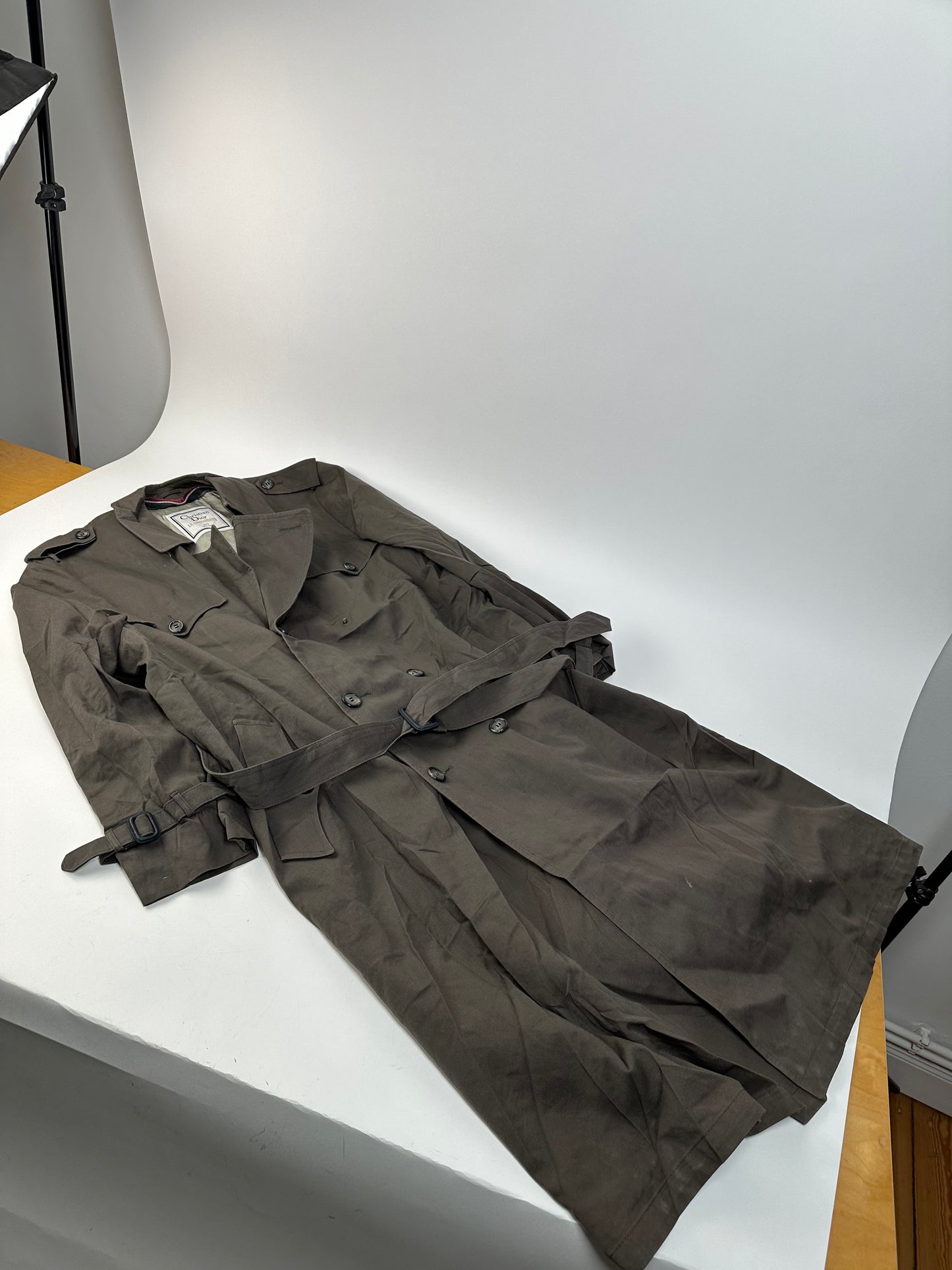 Vintage Dior Mens Canvas Trenchcoat Grey L