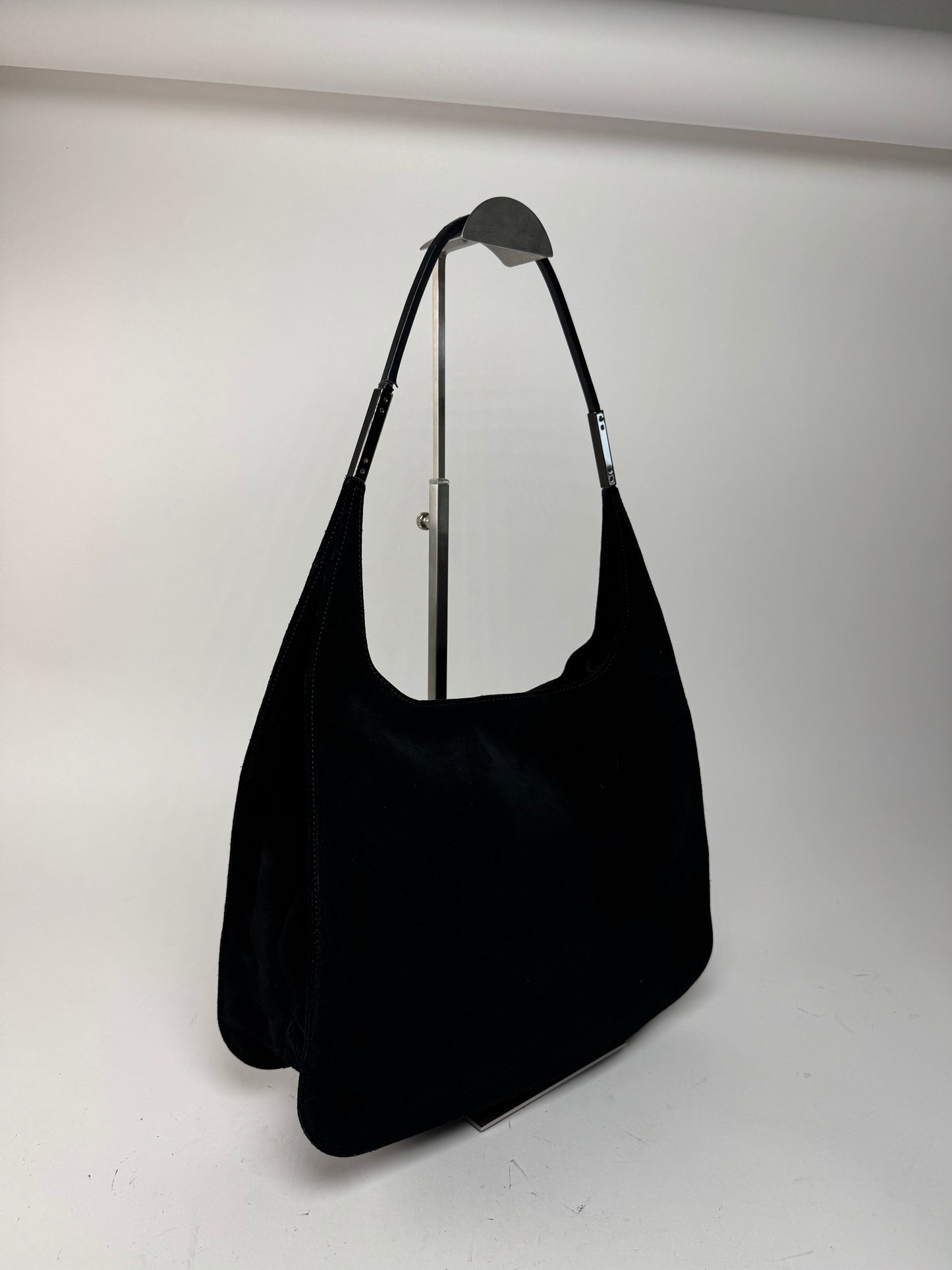 Sac à main vintage Gucci en cuir suédé noir