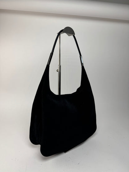 Sac à main vintage Gucci en cuir suédé noir