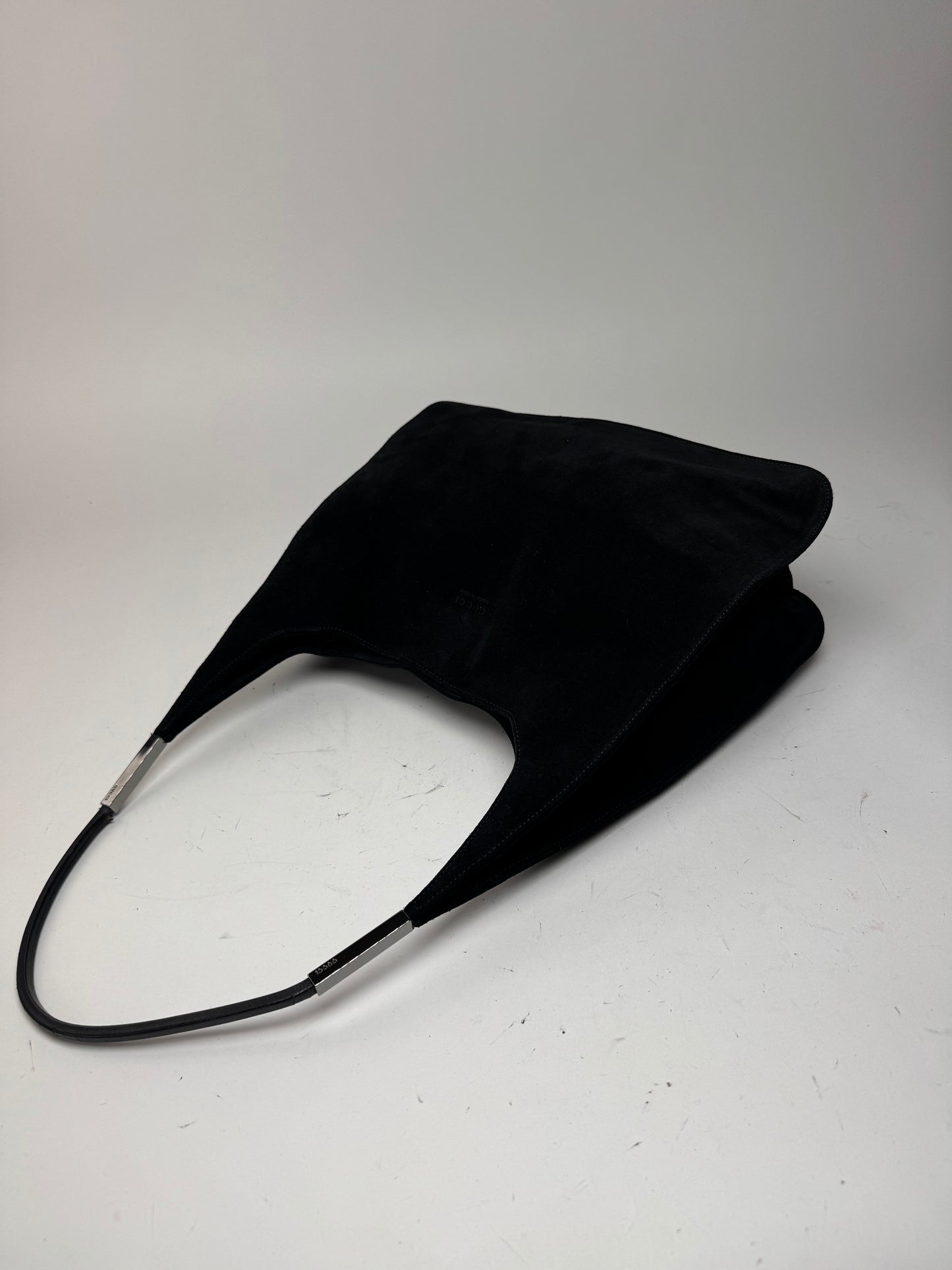 Sac à main vintage Gucci en cuir suédé noir