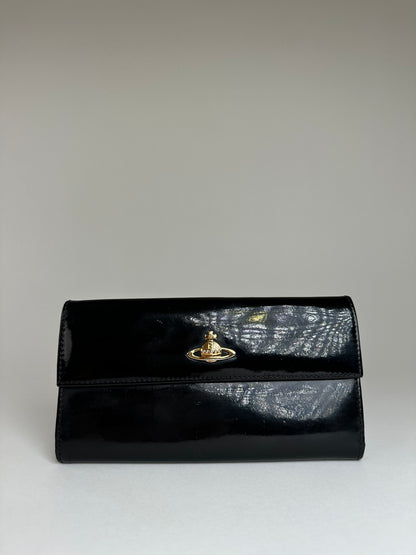 Vintage Vivienne Westwood Long Wallet Patent Leather Black