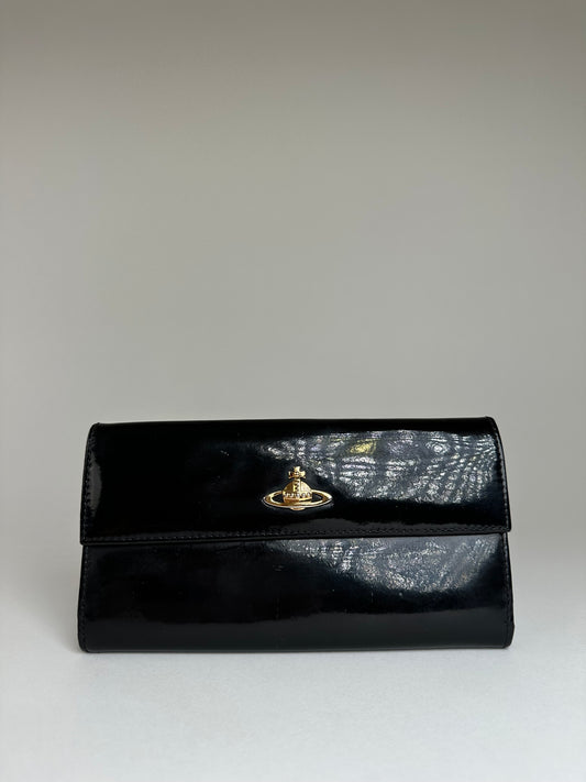 Vintage Vivienne Westwood Long Wallet Patent Leather Black