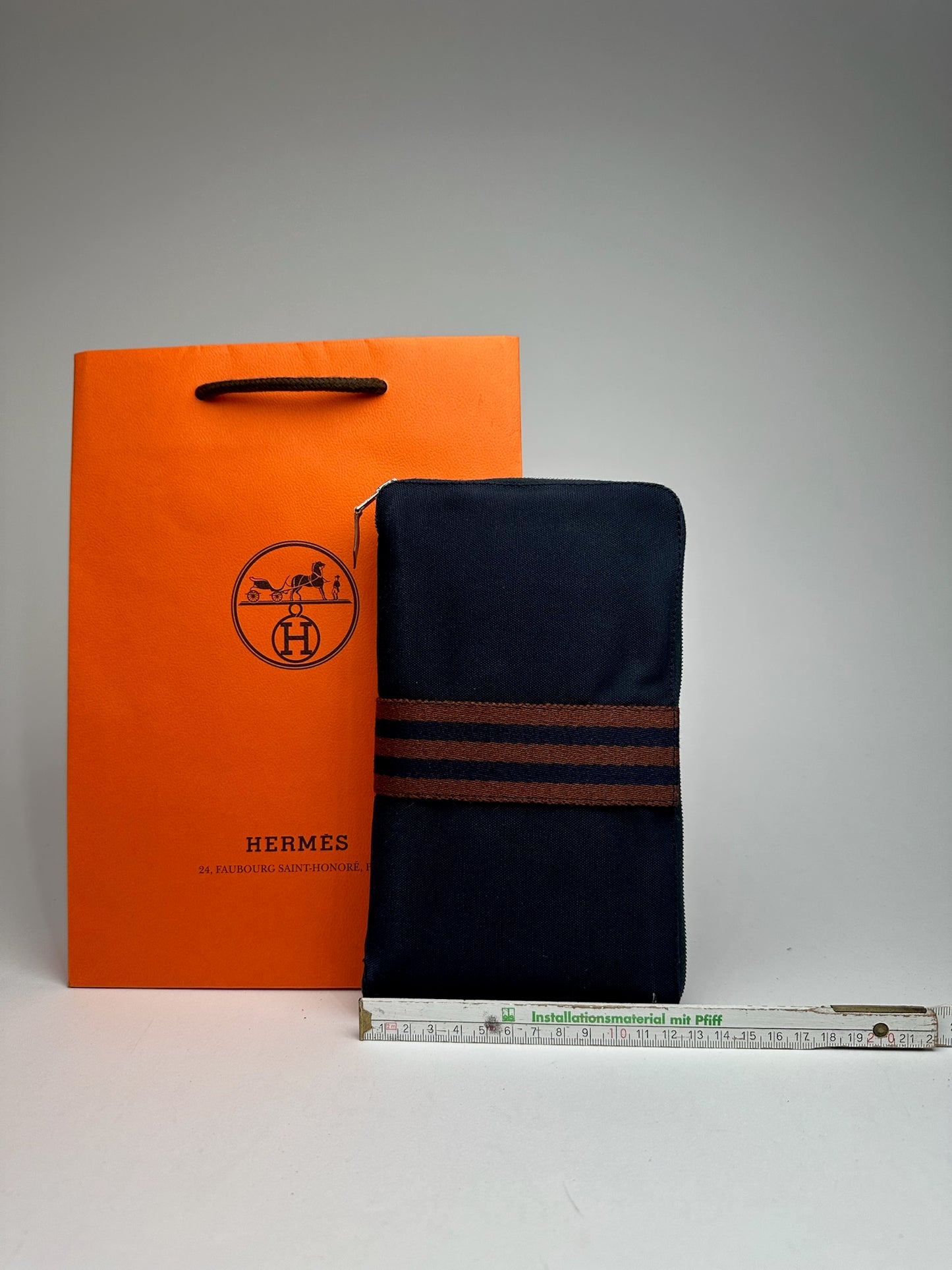 Vintage Hermes Canvas Wallet Navy