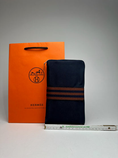 Vintage Hermes Canvas Wallet Navy