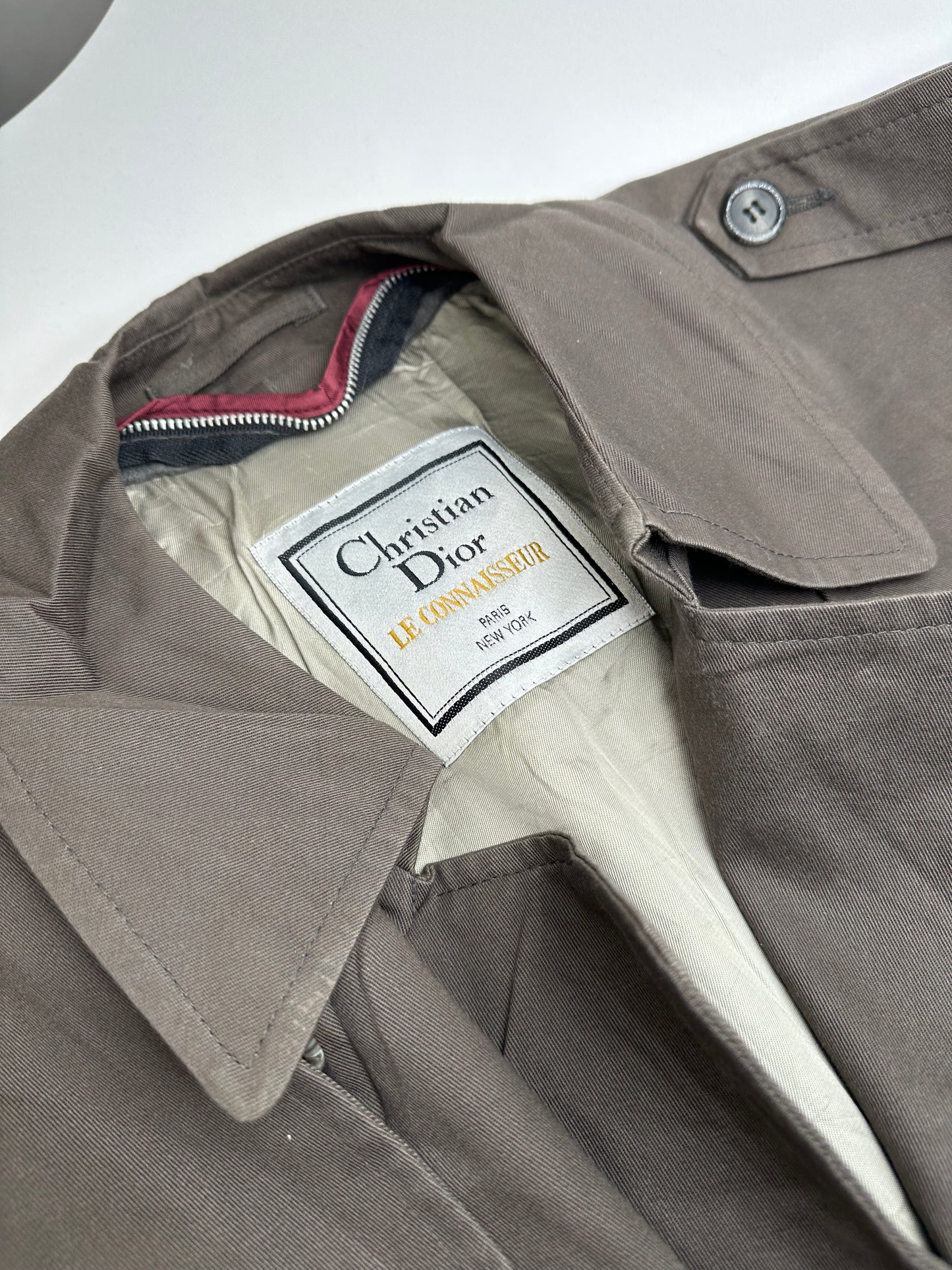 Vintage Dior Mens Canvas Trenchcoat Grey L