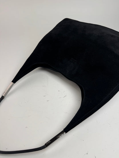 Sac à main vintage Gucci en cuir suédé noir