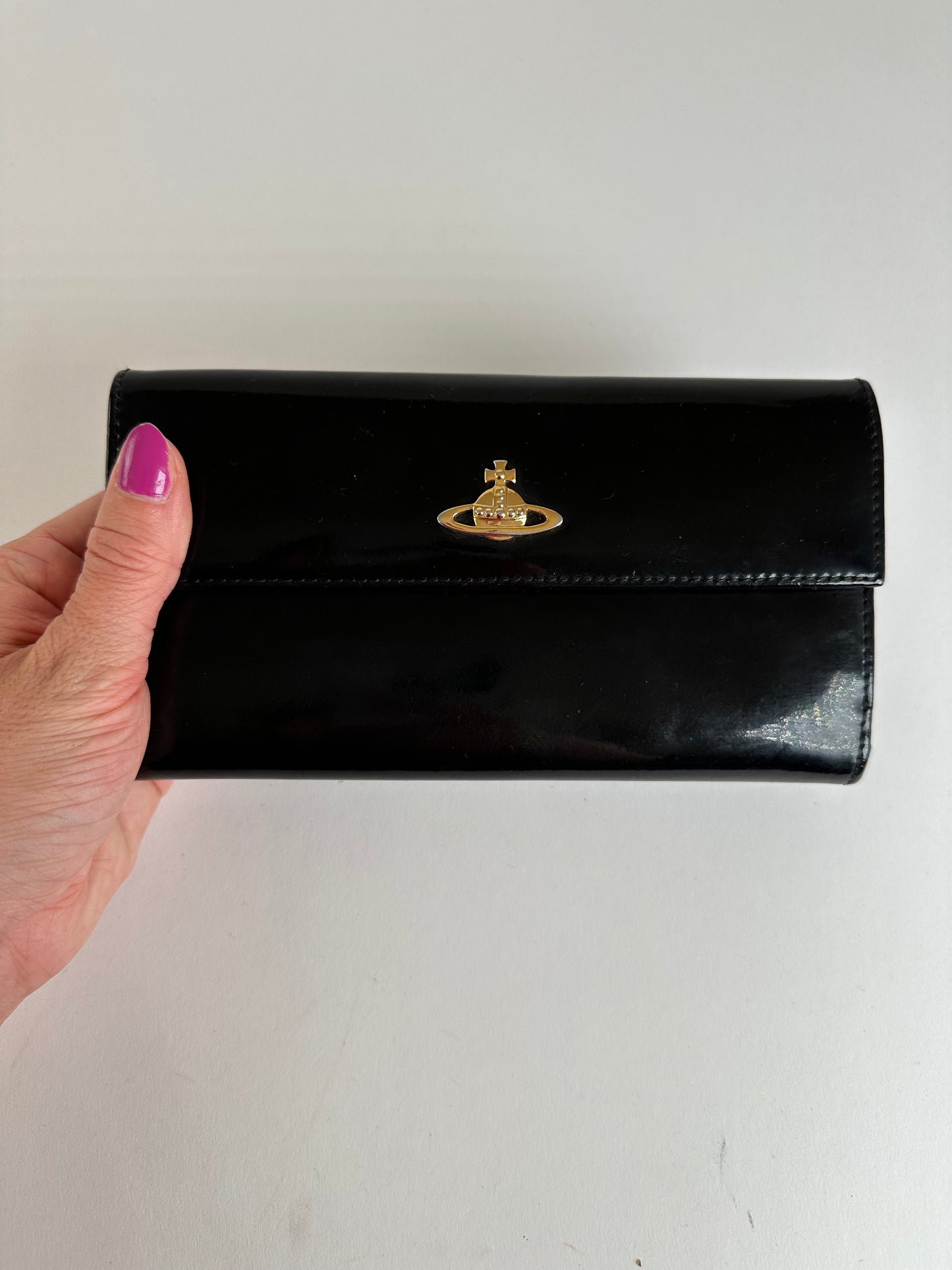 Vintage Vivienne Westwood Long Wallet Patent Leather Black