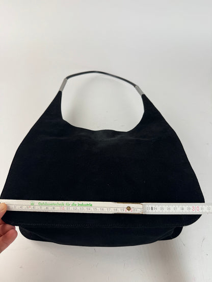 Sac à main vintage Gucci en cuir suédé noir