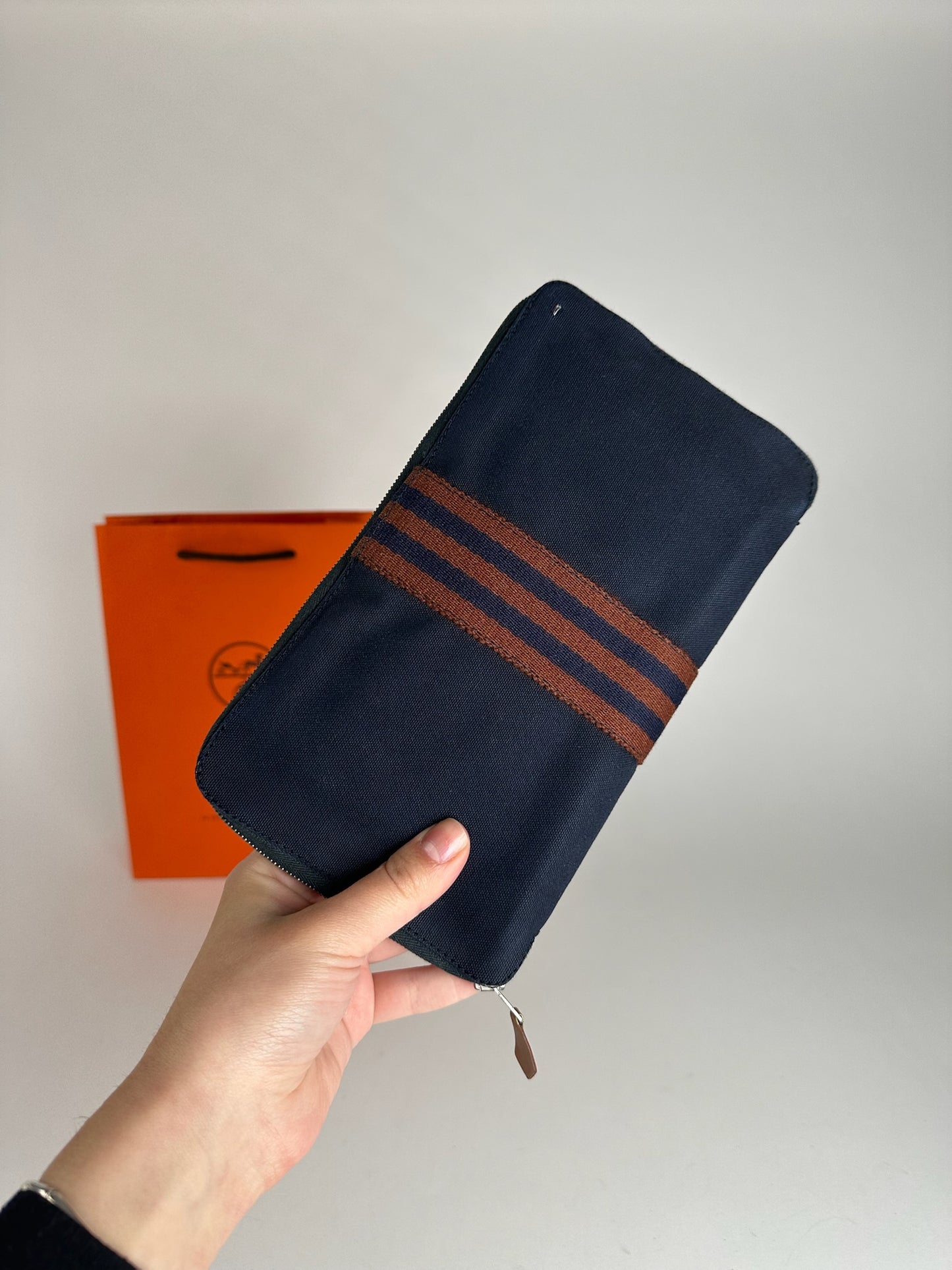 Vintage Hermes Canvas Wallet Navy
