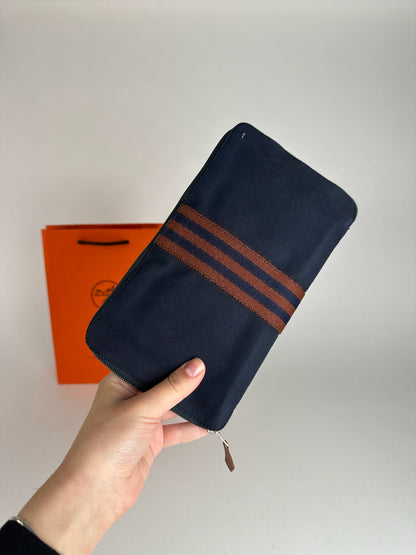 Vintage Hermes Canvas Wallet Navy