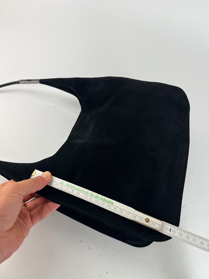 Sac à main vintage Gucci en cuir suédé noir