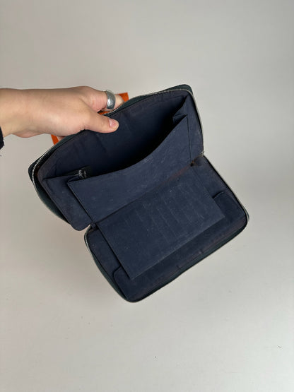 Vintage Hermes Canvas Wallet Navy