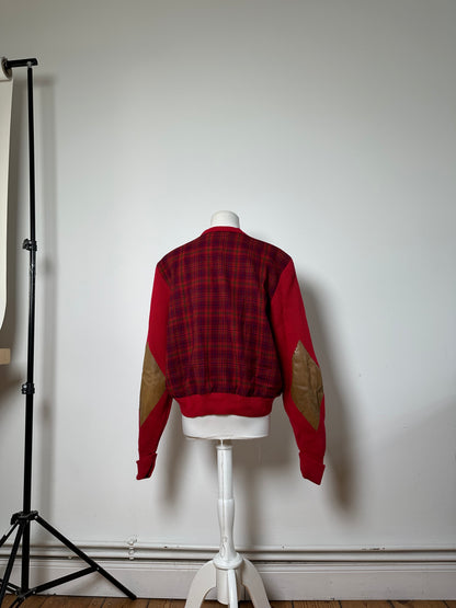 Vintage Dior Silk Cotton Cardigan Red Maroon M