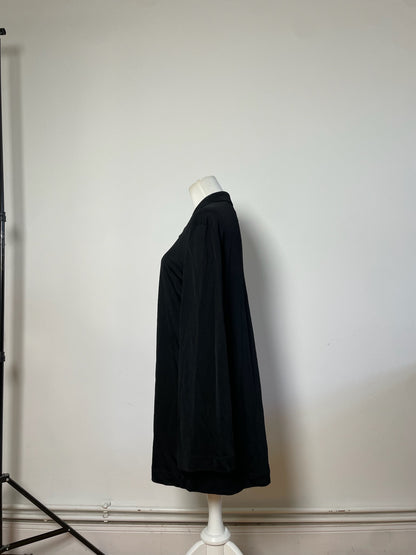 Vintage Fendi Logo Button Rayon Shirt Black M