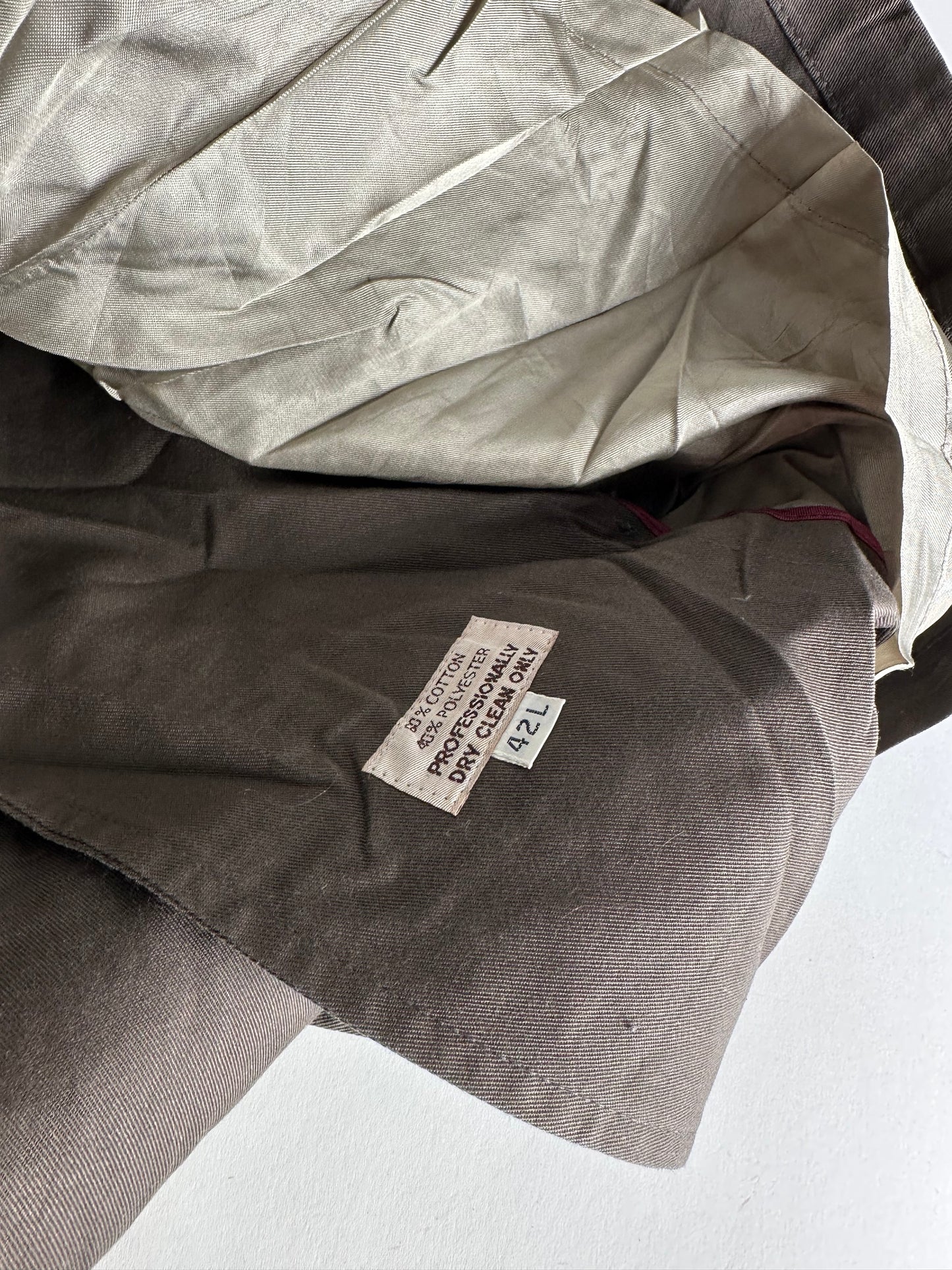 Vintage Dior Mens Canvas Trenchcoat Grey L
