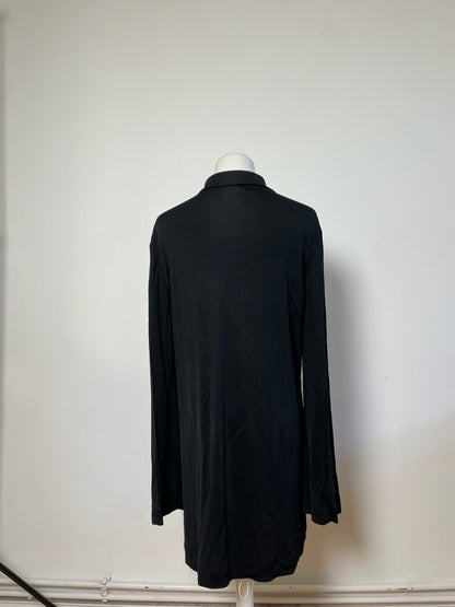 Vintage Fendi Logo Button Rayon Shirt Black M