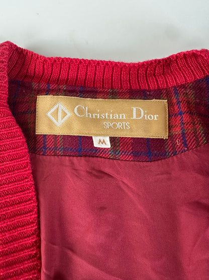 Vintage Dior Silk Cotton Cardigan Red Maroon M